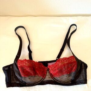Red & Black Underwire Adore Me Bra Size 40C